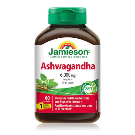 JAMIESON ASHWAGANDHA CAPSULES 6000MG (60)